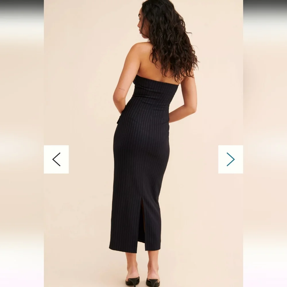 ANTROPOLOGIE 4th & Reckless Carly Strapless Stripe Dress MIDI DRESS SAIZE SMALL - Picture 3 of 15